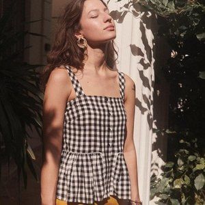 Sezane Laurette Gingham Top NWT